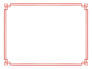 A drawing of red border frame