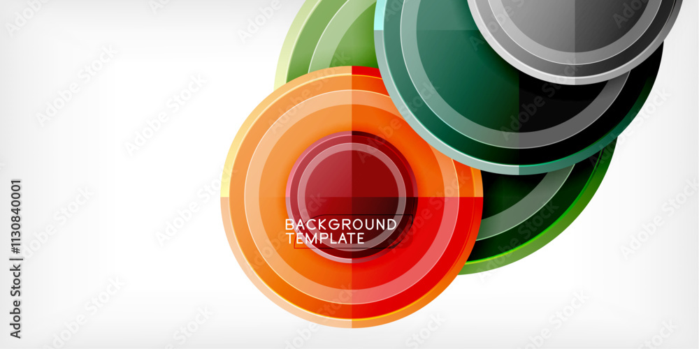 Poster geometric design abstract background - circles