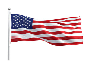 Obraz premium American Flag Waving Isolated on Transparent Background Image
