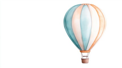 Floating watercolor hot air balloon a travel art perspective