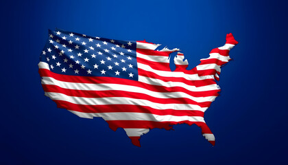 Fototapeta premium american flag, isometry, with white tones