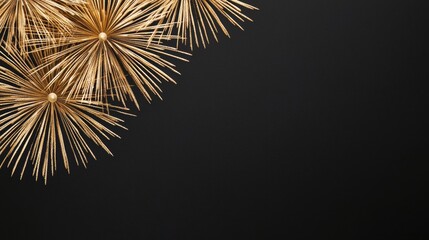 Naklejka premium Night sky festivities golden fireworks for new year's eve