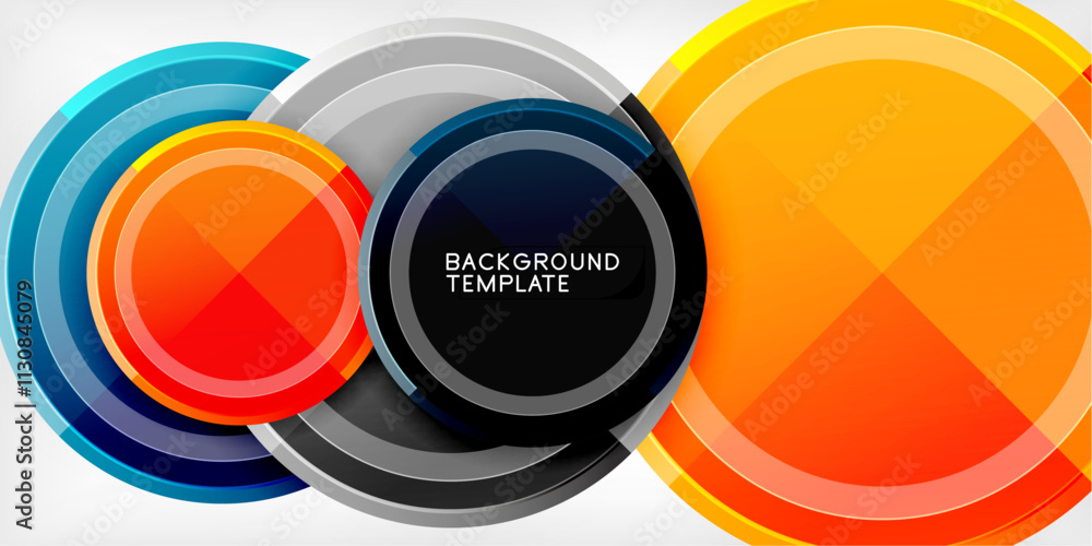 Poster geometric design abstract background - circles