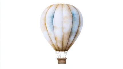 Vintage watercolor hot air balloon clipart on white background