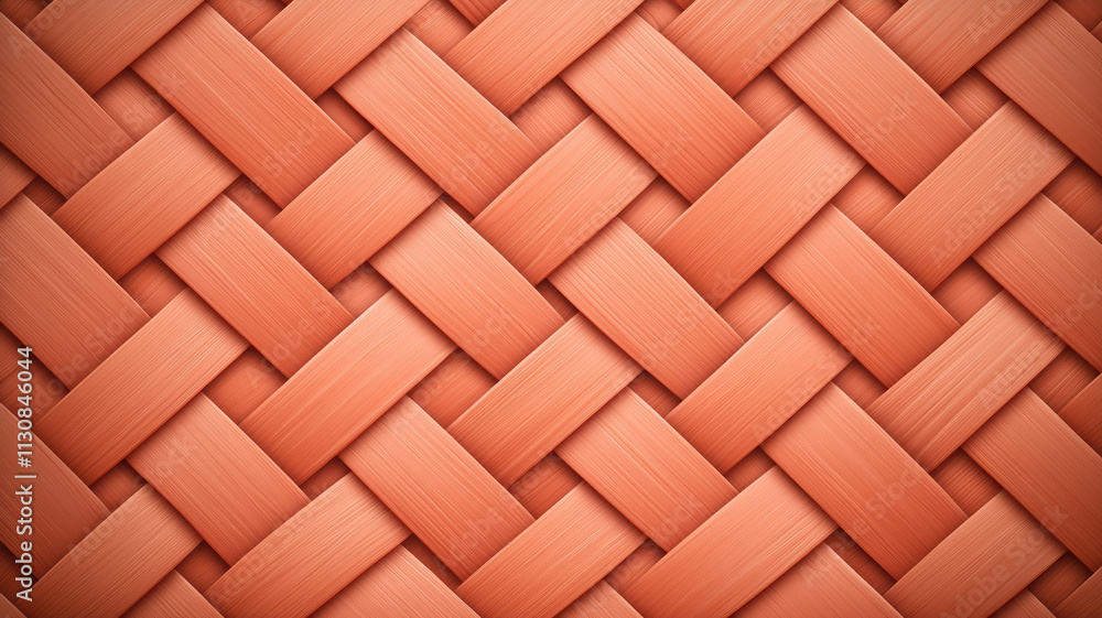 Poster woven texture in rust orange color, showcasing intricate basket weave pattern. this design adds warm