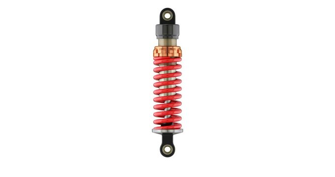 Shock absorber with alpha mask for easy integration into any video - 3D animation