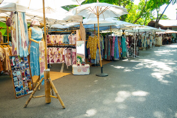 Jing Jai market, walking street market for selling general merchandise, food, clothes and more are a favorite among tourists at Chiang Mai province, Thailand..