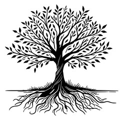 Obraz premium Tree sketch silhouette