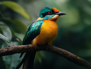 Obraz premium A detailed image of a rare bird species in its natural habitat, captured during a birdwatching expedition in a remote region.