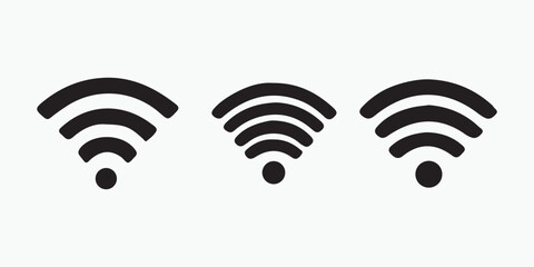Wi-Fi icon set. Wireless icon vector illustration on white background.