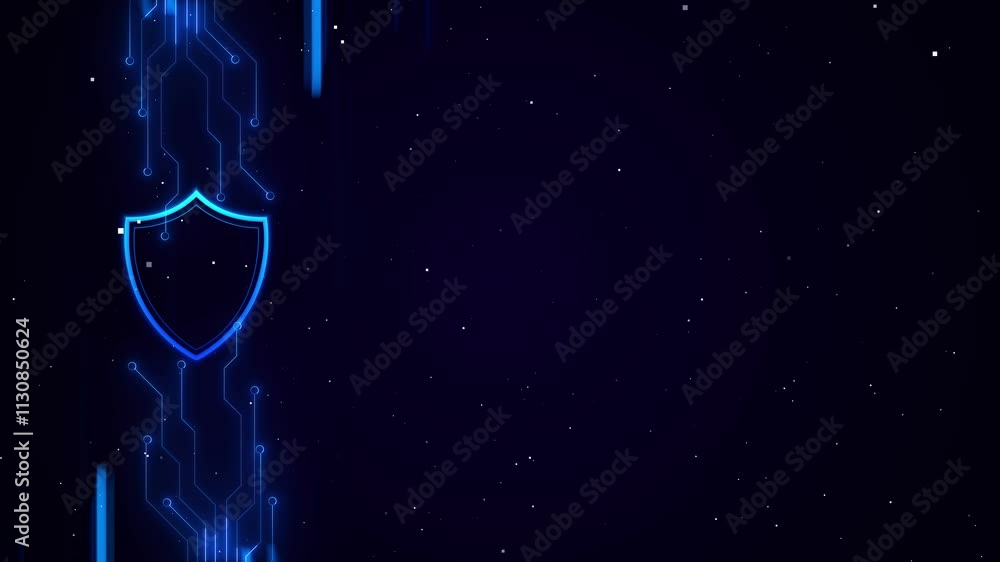Poster cyber protection security. modern safety digital background. cyber security data business privacy co