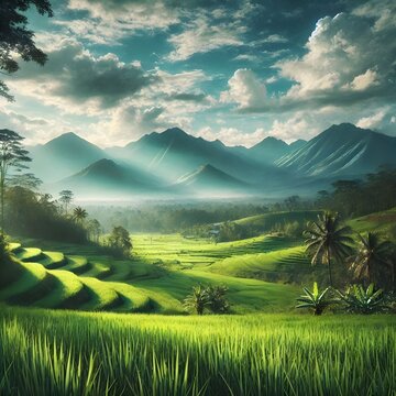 landscape with mountains and sky