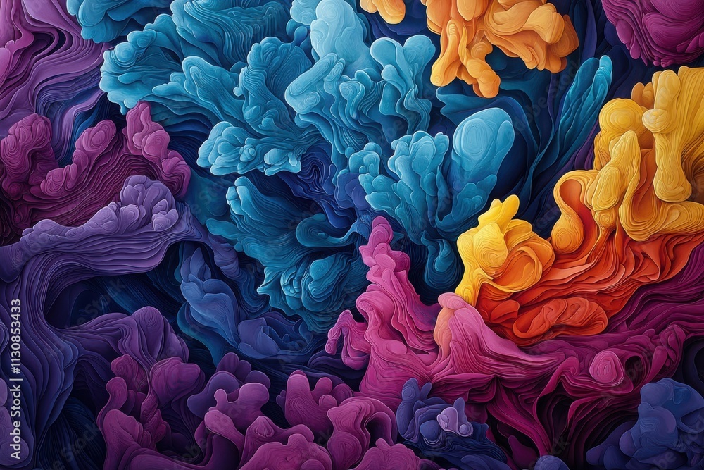 Poster dynamic energy transfer representation abstract artistic creation vibrant color palette digital art 