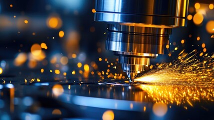 Industrial Lathe Holding Rotor with Cutting Tools in Action