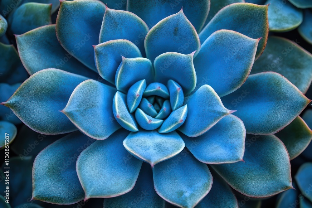 Poster succulents arranged symmetrically showcasing unique textures and colors in a close-up view