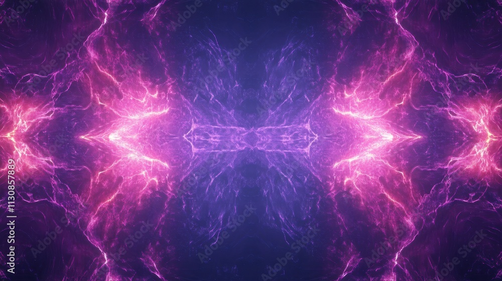 Aufkleber abstract colorful energy waves with lightning and cosmic vibes