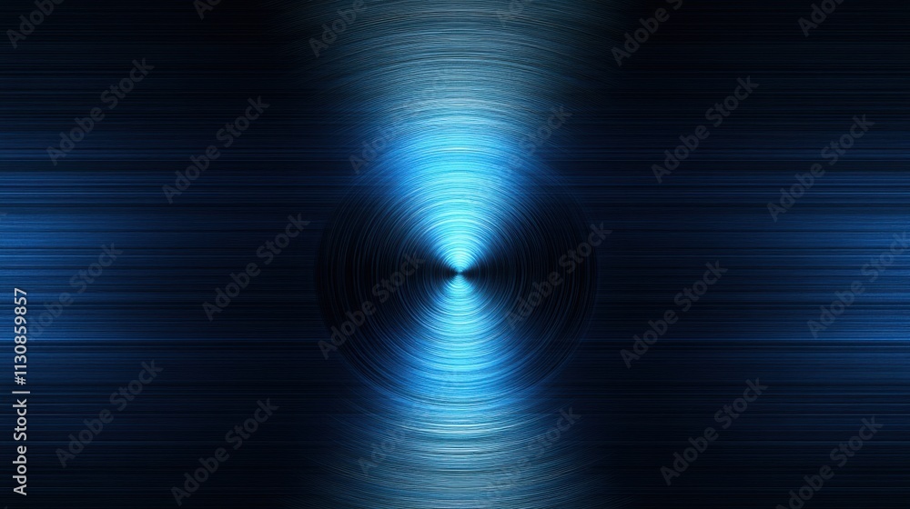 Poster abstract blue circular pattern with radiating lines and texture