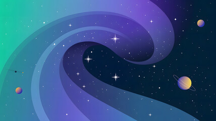 Fototapeta premium An illustration of a gradient design with a swirl of colors from light blue at the top to dark blue 
