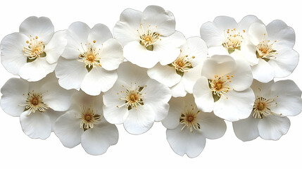 White flower cutout isolated on a clear background 