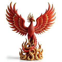 Fototapeta premium Majestic phoenix in fiery glory a symbol of rebirth and eternal flame, 3d modeling of fantasy art concept.