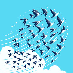 Obraz premium shape made of birds