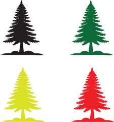 Fototapeta premium christmas trees set