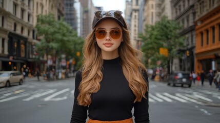 Obraz premium Vivid holographic tourist guide experience urban environment lifestyle content city streets modern viewpoint immersive technology