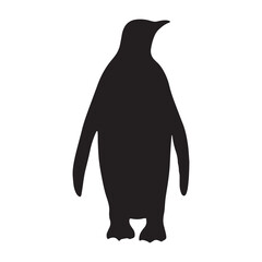 Vector Icon Illustration Minimalist Penguin Silhouette Logo
