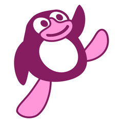 Obraz premium Penguin Breakdance Dancing Happy Party Fun Music Design Lover Art Vector Illustration Card T-Shirt Poster Sticker Graphic Print Decorative Drawing Isolated Logo Decoration Symbol Creative Cool Style