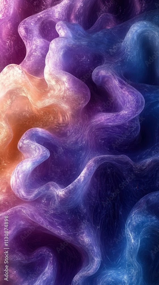 Poster abstract swirling patterns in vibrant colors creating a dreamy, ethereal atmosphere.