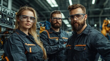 Fototapeta premium Scientists conducting research on clean energy solutions in a modern lab environment collaborative innovation focused on sustainability