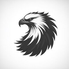 Obraz premium Black and white eagle head logo design. (1)
