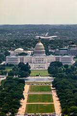Aerial View of the US Capitol Building in Washington, DC, on a Summer Day