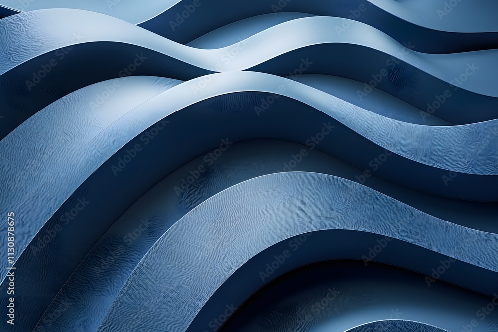 Poster abstract blue wave pattern. smooth, flowing curves create a modern, elegant design.