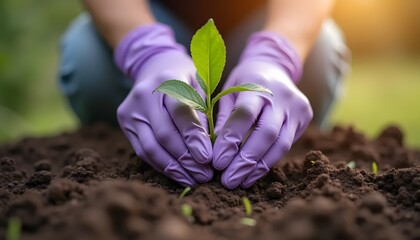 person planting a flower