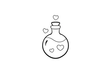 Obraz premium a--love-potion--bottle-with-hearts-bubbling-out-li .eps