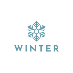 Obraz premium Winter snowflake logo. Snowflake logo illustration.
