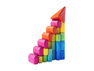 Colorful Wooden Building Blocks Increasing Height Chart Design