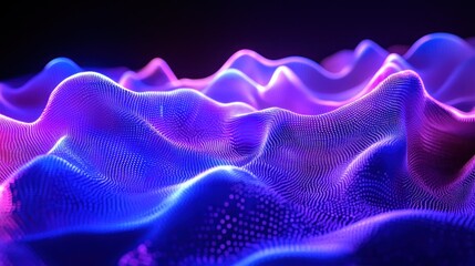 Obraz premium Abstract Wavy Background with Neon Lights