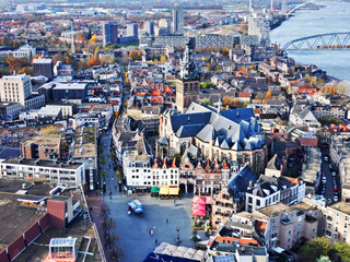 Naklejka premium Historic Charm Meets Modern Life, Nijmegen Aerial View