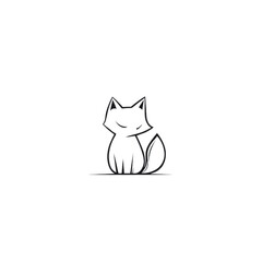 Fototapeta premium simple black cat silhouette sitting gracefully, exuding playful charm. This minimalist design captures essence of feline elegance and curiosity