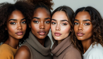 Obraz premium Diverse beauty and unity: celebrating international women's day portraiture