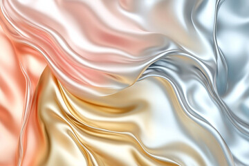 Fototapeta premium A luxurious abstract colorful background with shimmering metallic gradients of gold, silver, and rose gold.