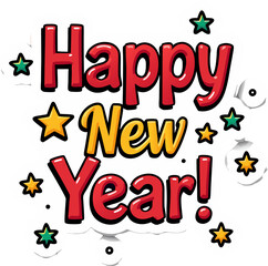 Fototapeta premium Happy New Year. Lettering. Handwritten New Year's