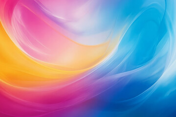 Obraz premium A vibrant abstract colorful background with swirling patterns of bright blue, yellow, and magenta tones, blending seamlessly into a gradient.