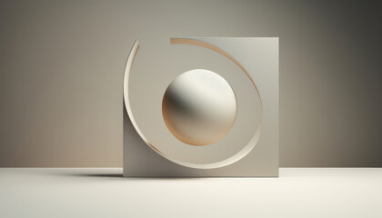 Geometric Art: Sphere & Square