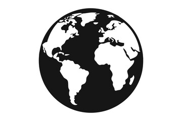 globe and world map silhouette icon