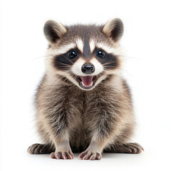 Fototapeta premium Cute Baby Raccoon with Bright Eyes and Playful Expression