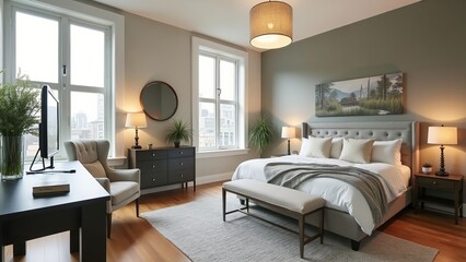 Fototapeta premium Stunning Real Estate Photography of a Modern Home with Inviting Interiors and Impeccable Lighting
