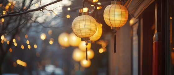 Obraz premium Revitalizing urban spaces historic district transformation with lanterns and community input
